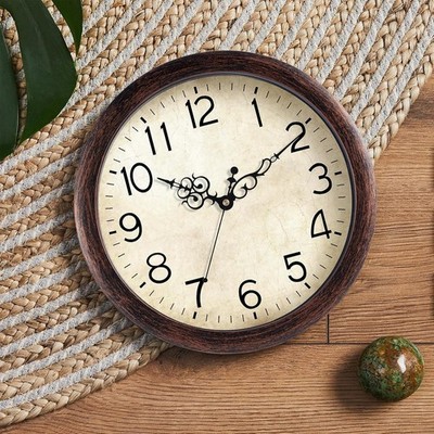 Wall Clock, Vintage Wall Clocks Battery Operated Quartz Silent Non