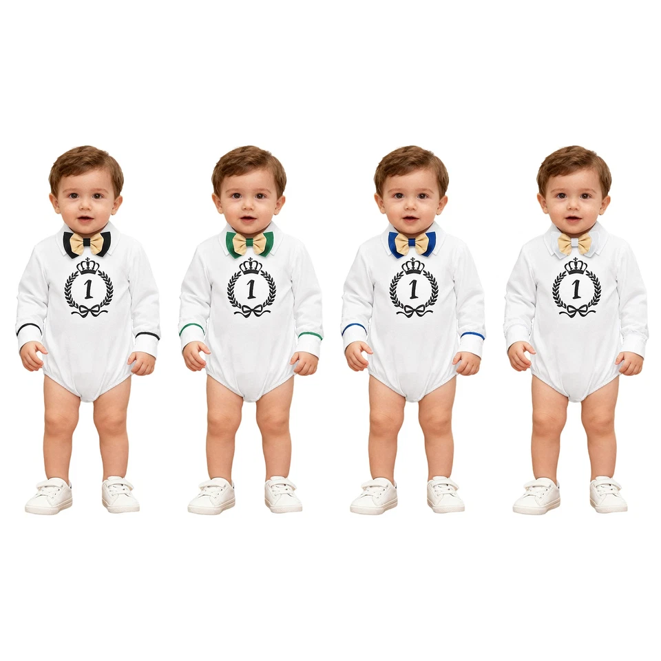 Tutina ragazzo con mosca vestito gentleman party outfit neonato neonato - Immagine 3 di 3