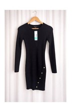 Fortune + Ivy Black Dakota Sweater Dress Size Small NWT
