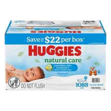 Huggies Natural Care Baby Wipes, Cucumber and Green Tea, 17 pk., 1088 Wipes