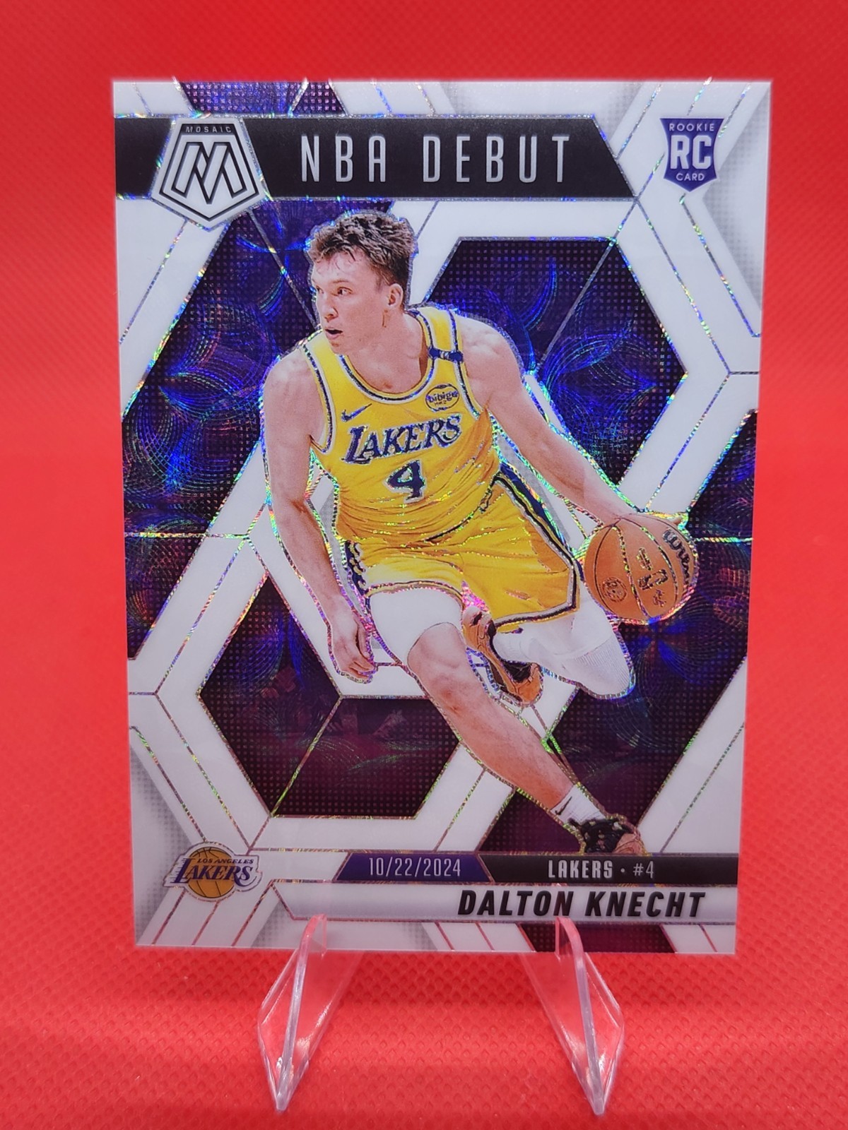 2024-25 Panini Mosaic - NBA Debut Dalton Knecht #264 White Mosaic Prizm /25 (RC)