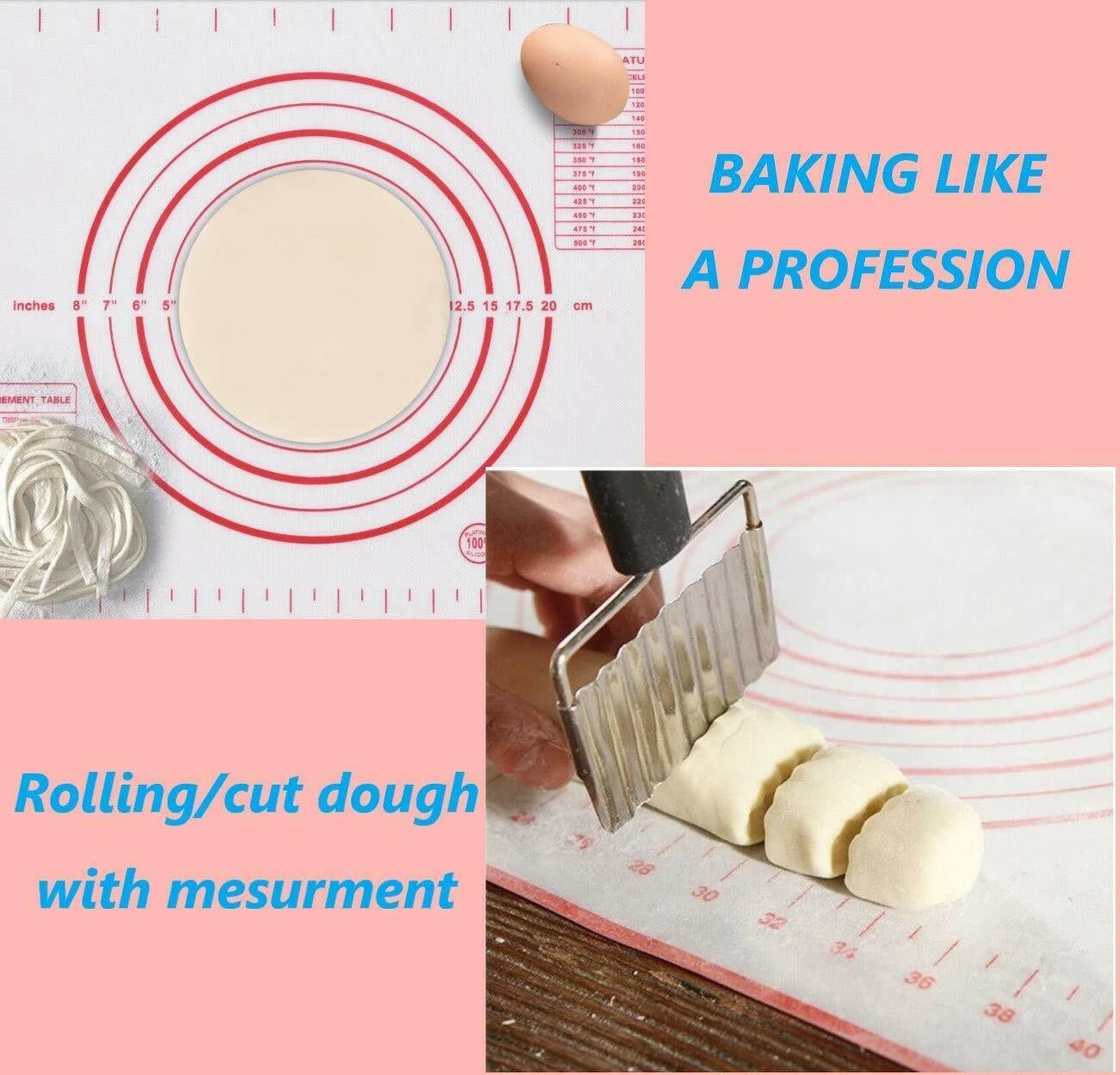 Silicone Mat with Glass Fiber Replacement of Rolling Board Reusable Non-Stick
Opens in a new window