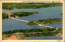 Postcard: LAKE HAMILTON FROM THE AIR, HOT SPRINGS NATIONAL PARK, ARKAN