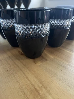 John Rocha Waterford Crystal Black Tumbler, 10 Available. Never Used To Drink.