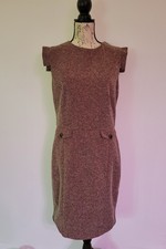 MNG by Mango Women's Burgundy Tweed Dress Size L NWT