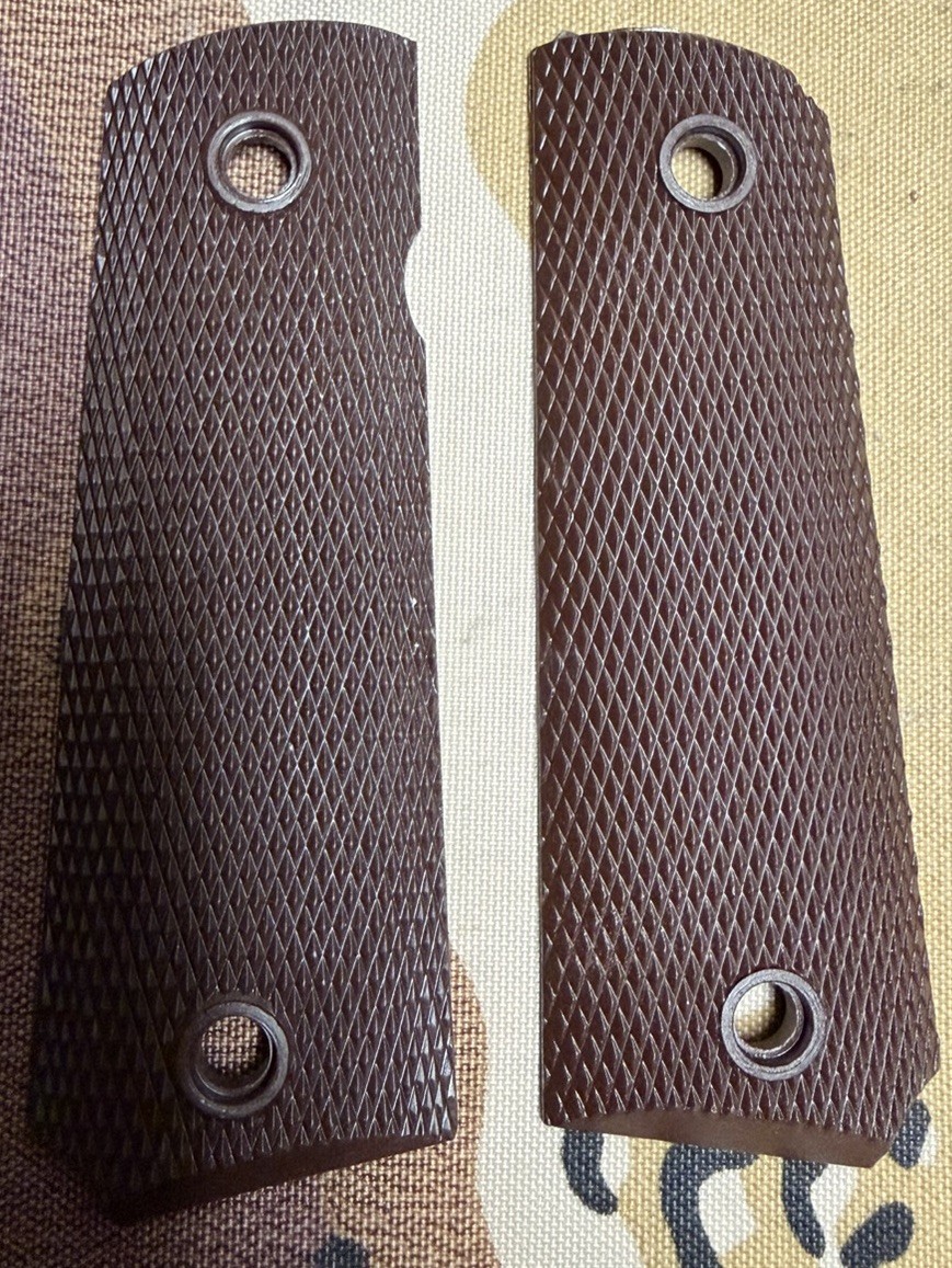 Original USGI 1911 Grip Sets Brown Plastic NOS Unissued Post War