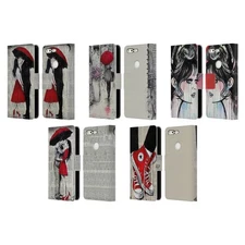 OFFICIAL LOUIJOVERART RED INK LEATHER BOOK WALLET CASE COVER FOR GOOGLE PHONES