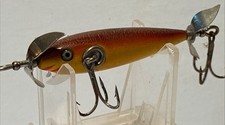 Super Nice Early Pflueger Wooden Lure Tackle w/ Glass Eyes Crackleback
