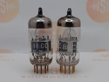 Mullard E88CC 6922 Dimple Disc Getter Matched Pair - Mitcham 1970/73 - NOS