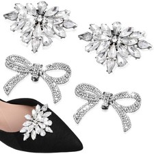 4 Pcs Rhinestone Shoe Clips for Women Dress Shoes, Fashion Crystal Heel Clip ...