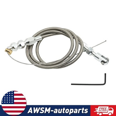 Universal Throttle Cable Braided Stainless Steel 24'' fit for Mopar Ford GM