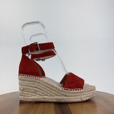 New Nordstrom Carmen Red Leather Platform Esp...