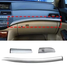 3pc Replace Matte Silver Middle Console Dashboard Strip For 2008-12 Honda Accord
