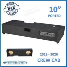 Chevy Silverado 2019-2026 Crew Cab 10" sub box Subwoofer Enclosure GROUND SHAKER
