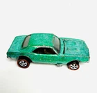 Hot Wheels Redline 1968 Custom Camaro US Green w Brown Interior Original Paint