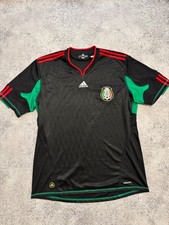 Vintage adidas Mexico 2010 World Cup Away Football Jersey Shirt Black Size XL