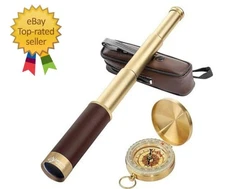 Retro Pirate Telescope Zoomable 25x30 Spyglass Portable Collapsible Handheld Tel