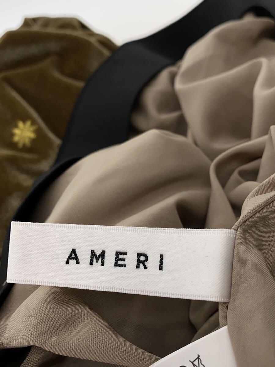 AMERI Long Skirt M Polyester KHK Patterned 013209… - image 4