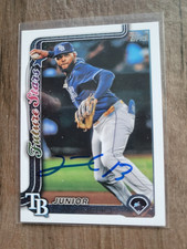 Junior Caminero Signed 2025 Topps Series 2 Baseball Card Rays #477