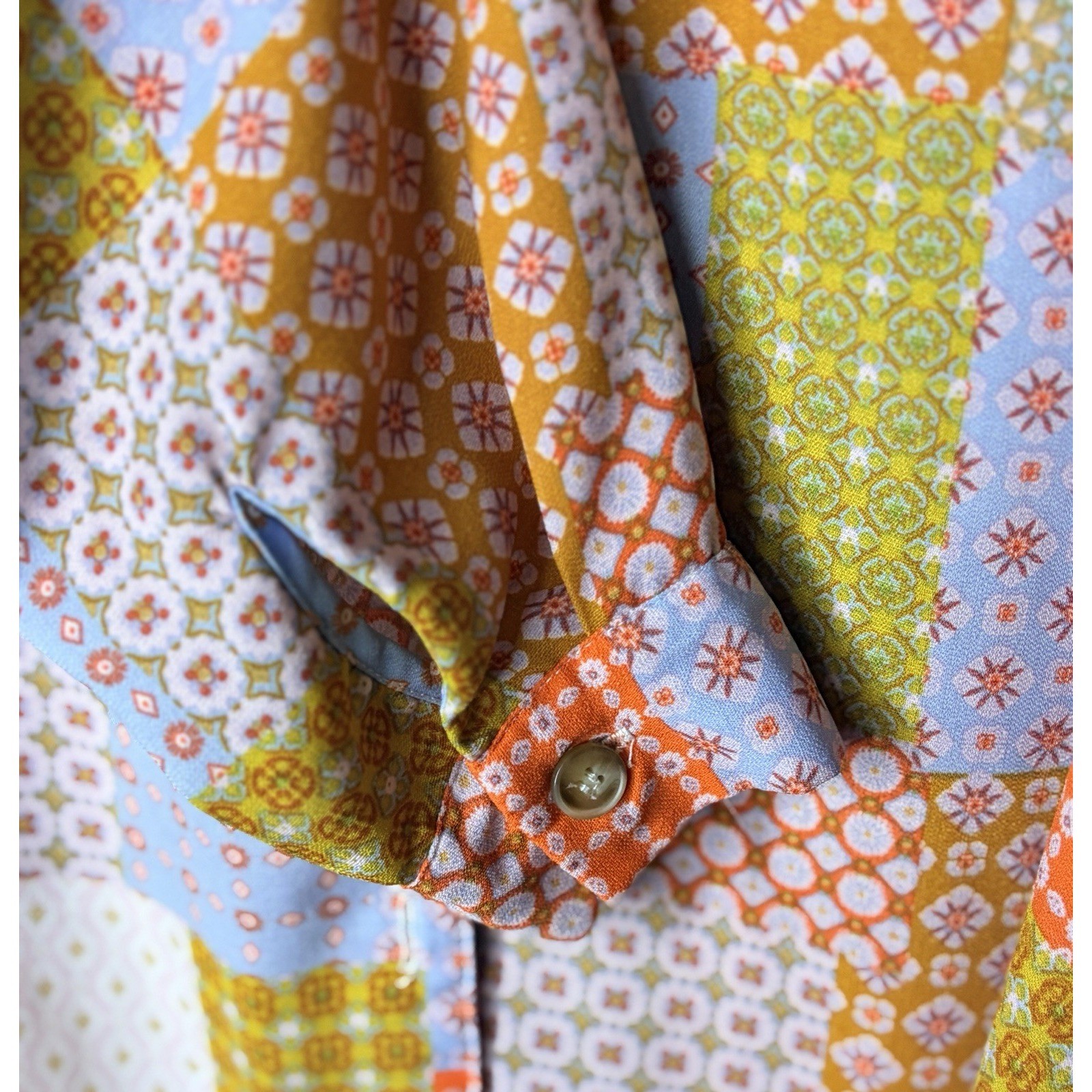 Willow + Root Boho Patchwork Button Blouse Women … - image 4