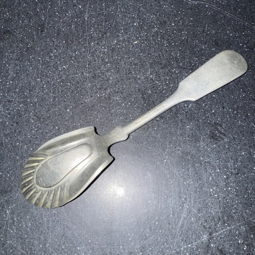 Hartford Silber Metall Zuckerlöffel Fiddleback Antik frühe amerikanische Münze Silber - Bild 4 von 7