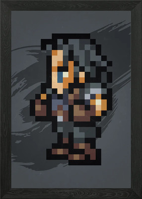 FF VII Angeal Pixel Sprite Framed Wall Art Poster Canvas Print Picture