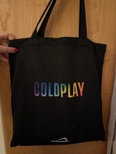 Coldplay 2025 Wembley Black Tote Bag Music Of The Spheres Official Band Merch