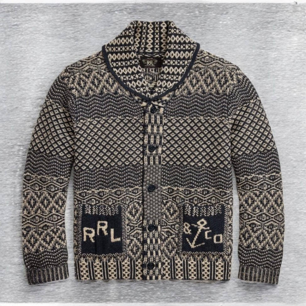 RRL Ralph Lauren DOUBLE RL Shawl Collar Knit Cardigan M