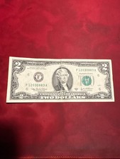 2 dollar bill note Series 2003A- Thomas Jefferson Independence Day