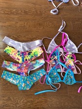 Lot Of 4 Sets Exotic Dancer Tri Top And booty short Set