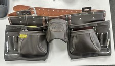 Rolson Oil Tanned Leather Tool Pouch 13 Pocket Professional Double Belt