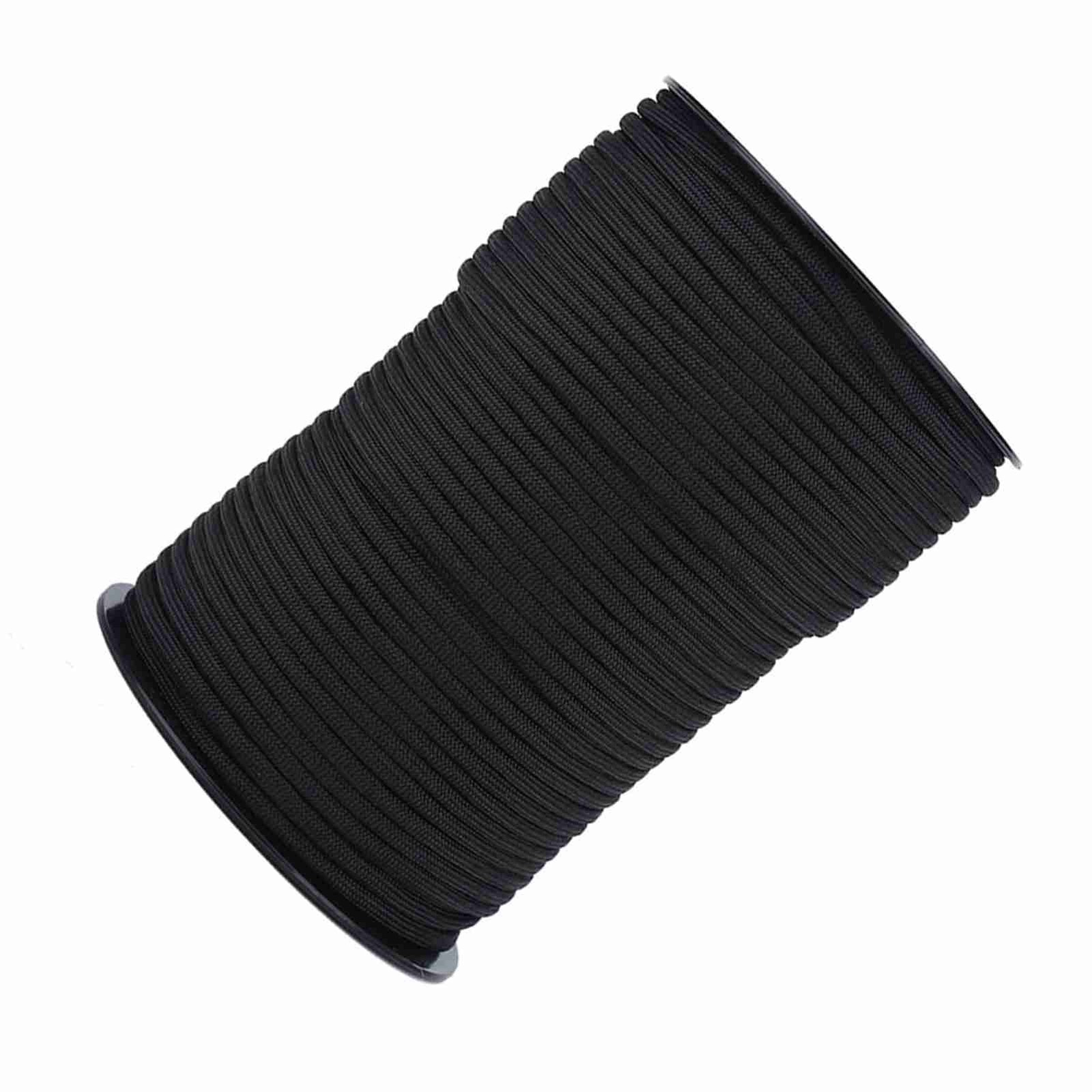 (Black)550 Reflective Paracord Parachute Cord Lanyard 9 Strand Core 100m BL