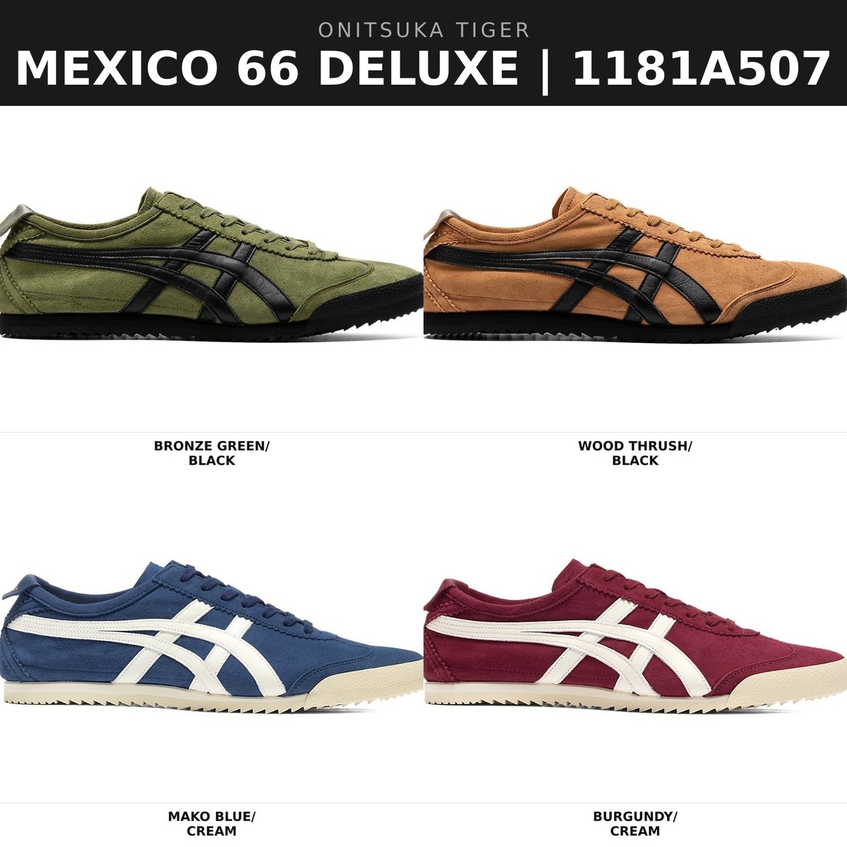 T*u様 Onitsuka Tiger MEXICO 66 Onitsuka Tiger MEXICO 66 DELUXE 1181A507 4 Colors Men Shoes Japan