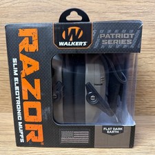 Walkers Patriot Series Razor Slim Electronic Earmuffs Flat Dark Earth NRR 23dB
