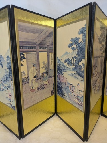 Pantalla Plegable Coreana Byeongpung Papel Dorado Obra de Arte Hecha a Mano - Imagen 4 de 16
