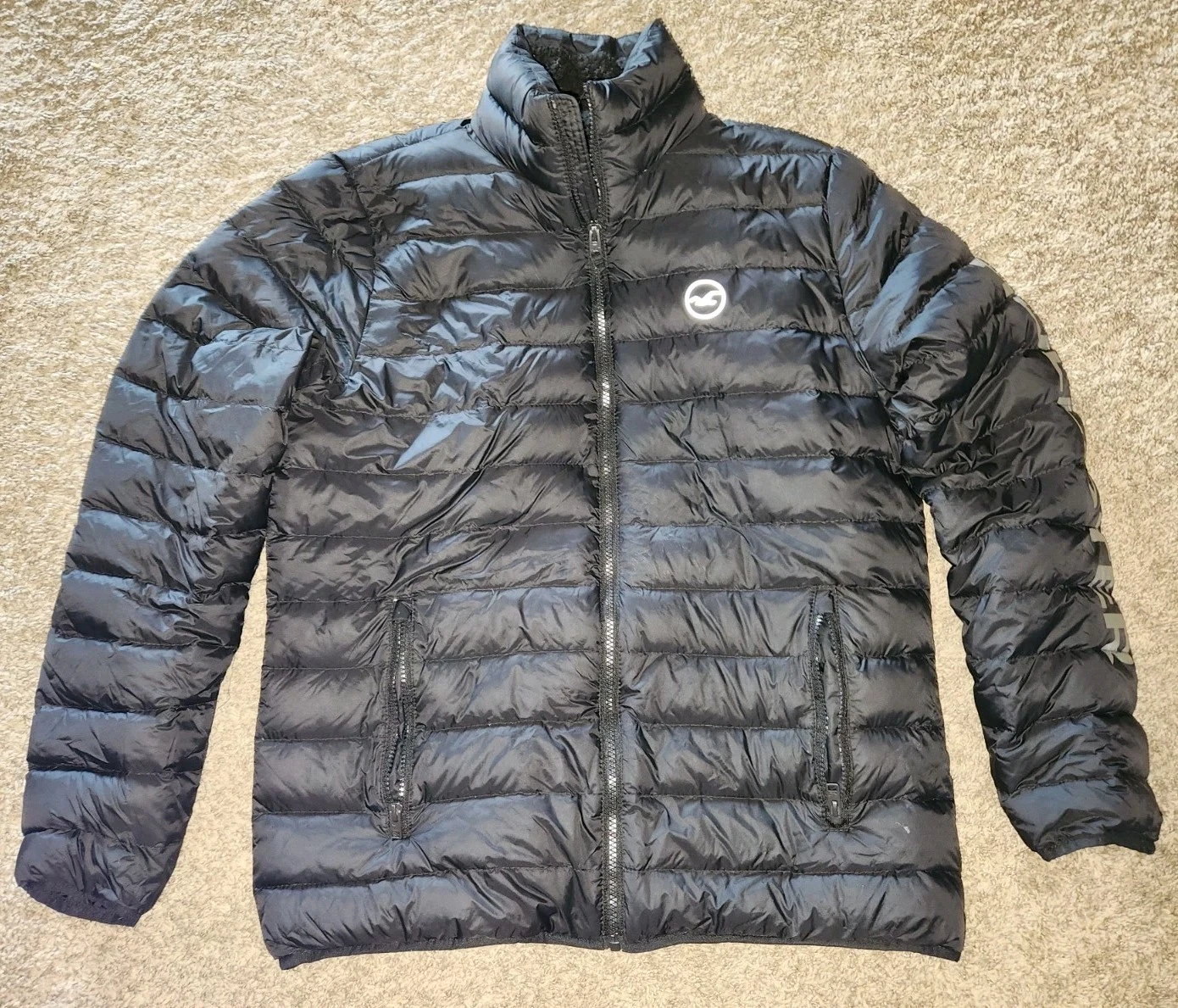 VETEMENTS Giubbotto imbottito uomo Hollister ~ taglia media ~ Ultimate piumino full zip nero