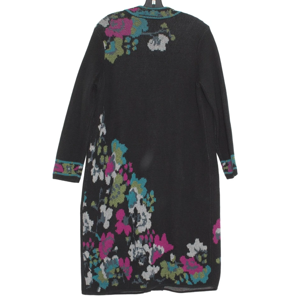 J Jill Suéter Cárdigan Plumero Floral Boho Capricho Oscuro Academia Artístico Mediano Foto 3 de 4