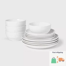 12pc Stoneware Westfield Dinnerware Set - Threshold™ Ivory