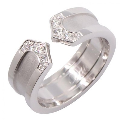 CARTIER C2 Diamant Ring 18 kWg Weißgold gebraucht Damen US Größe 5 #50