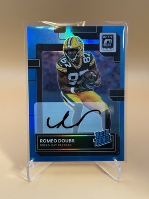 2022 Donruss Optic Romeo Doubs Blue Rated Rookie Auto /99 #235