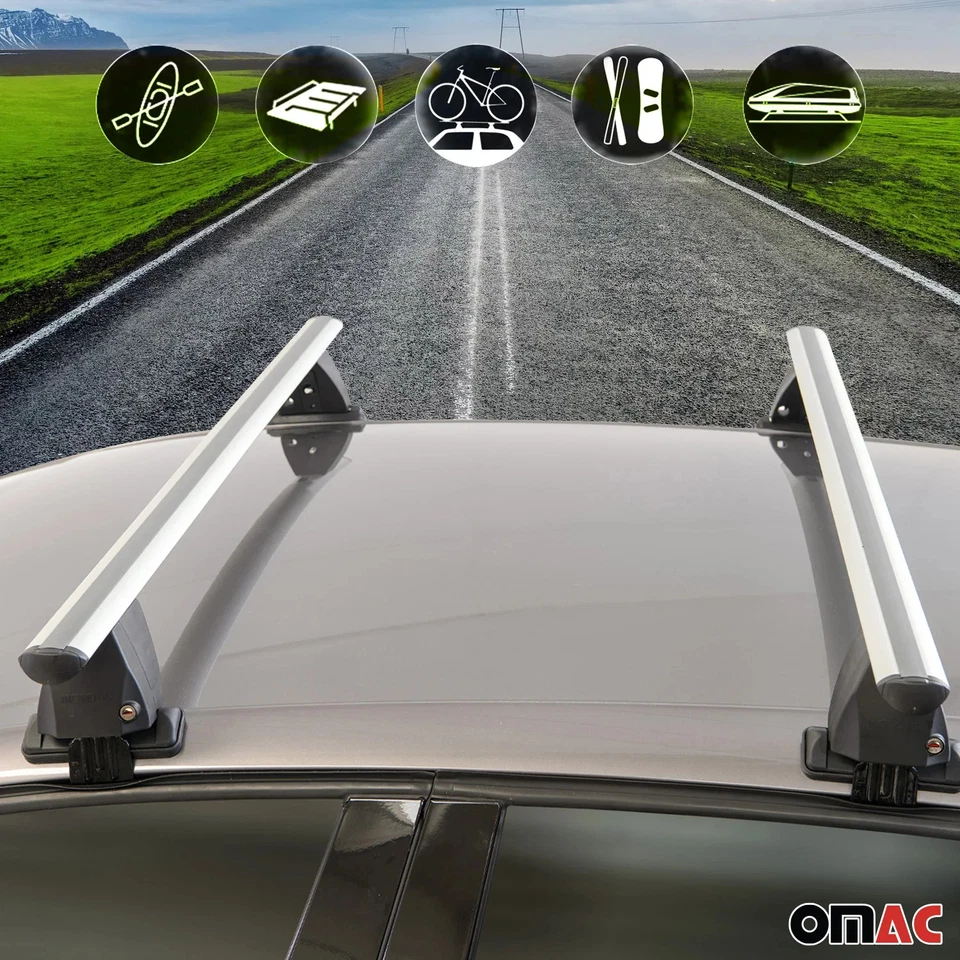 Barras transversales de techo superiores para Chevrolet Malibu 2013-2015 2 piezas gris aluminio Foto 3 de 4