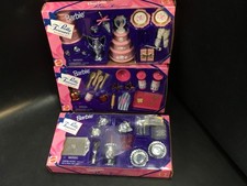 Mattel 1996 Lot of 3 BARBIE Pretty Treasures Sets - Baking / Wedding / Dining