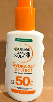 Garnier Ambre Solaire SPF 50 Hydra Protect Hydrating Sun Cream Spray 150ml
