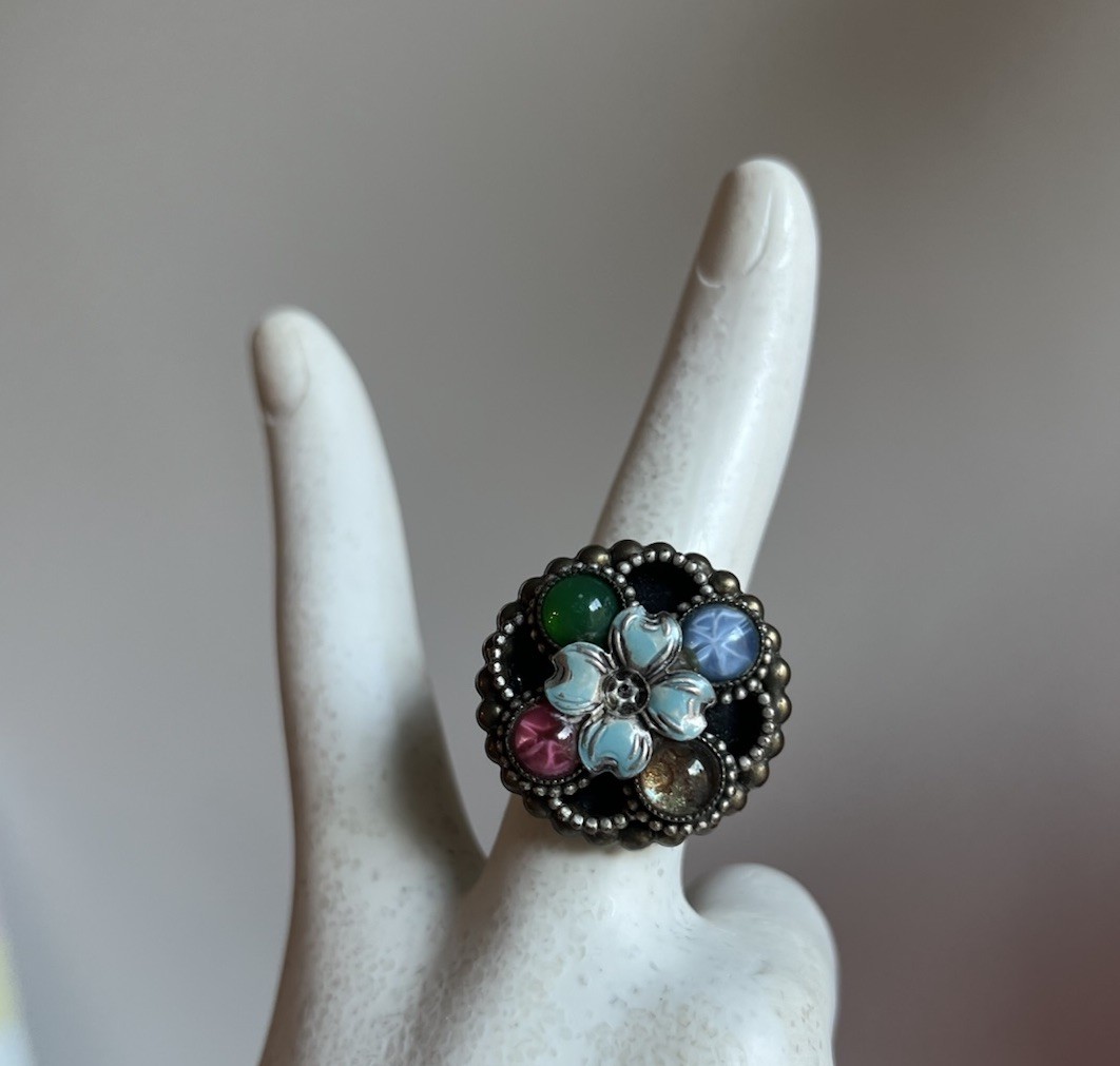 OLLIPOP USA Ring CHUNKY STATEMENT Multi Color FIL… - image 2