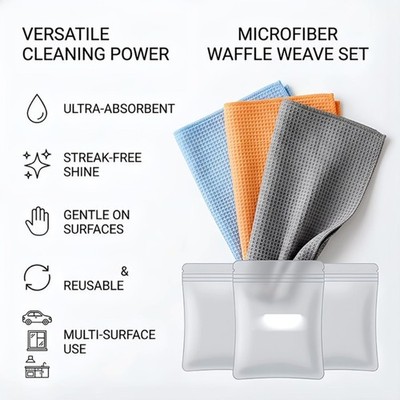 Non Scratch Microfiber Towel For Safe Cleaning On Cars Window Glass And Surfaces