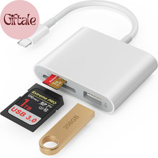 SD Card Reader, USB 3.0 Type C High Speed to SD/TF Card Adapter for Iphone 17/16