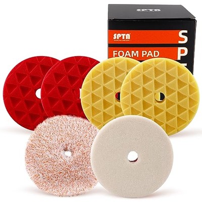 SPTA 9 Inch & 10 Inch Car Polisher Bonnet, Max Waxer Bonnet Polishing Pad Sets