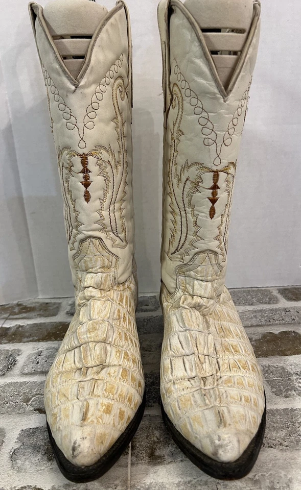 Botas vaqueras occidentales de colección piel de cocodrilo exótica cuero en relieve para hombre 7,5 Wm9,5 Foto 2 de 4