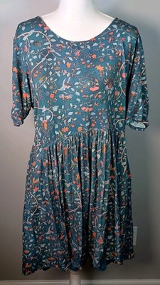 Peruvian Connection XL Floral Boho Pockets Short Sleeve Cottagecore Midi Dress 