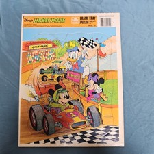 Vintage Golden Frame-Tray Puzzles Disney's Mickey Mouse Race Park New Unsealed
